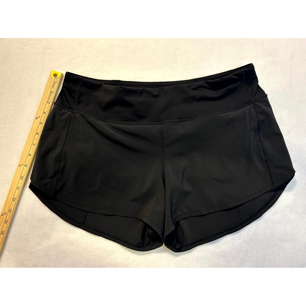 Lululemon Speed Up Mid Rise Short 4" 2021 Women's Size 12 Black Run Stretch Wick - Picture 13 of 14